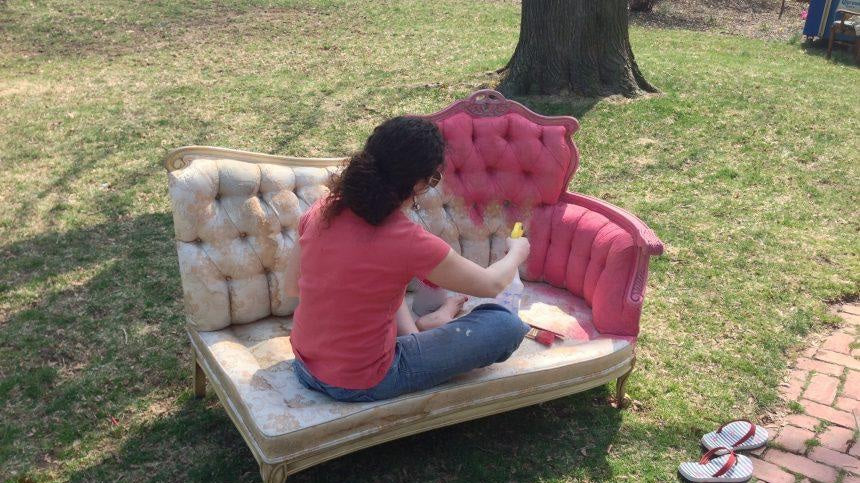 Painting Fabric with Matte Finish Chalk Type Paint