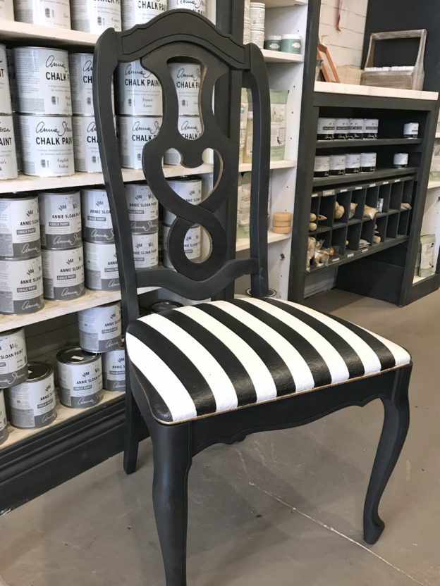 Black and White Striped Chair