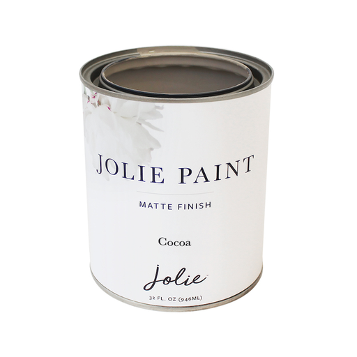 Jolie Paint - Matte finish paint for furniture, cabinets, floors, walls,  home decor and accessories - Water-based, Non-toxic - Cocoa - 32 oz 