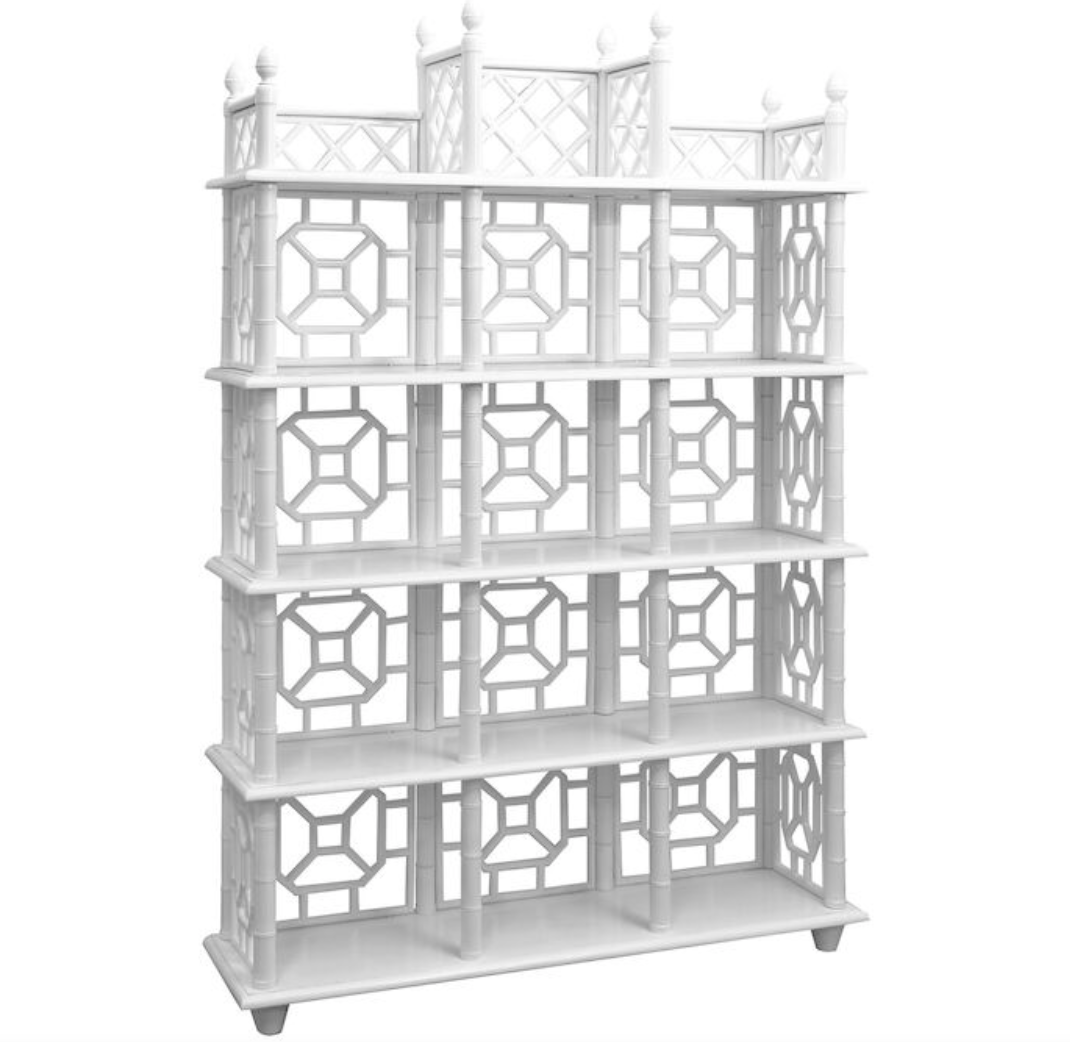 White bamboo online bookcase
