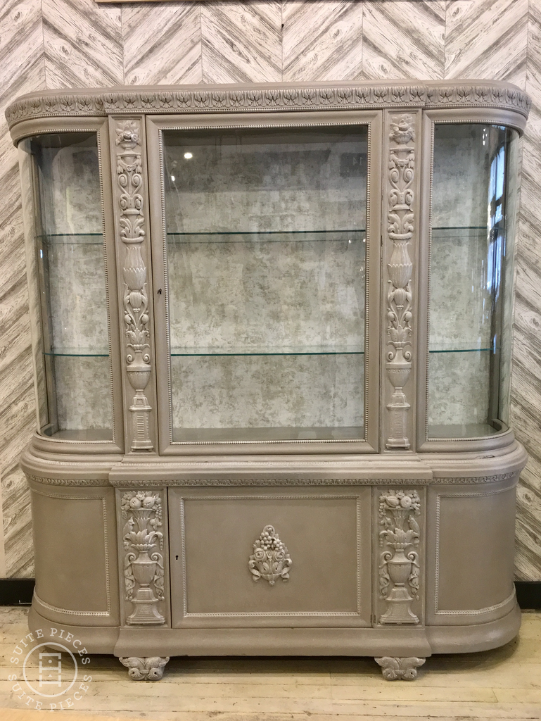 Painted Curved Glass Display Cabinet SuitePieces